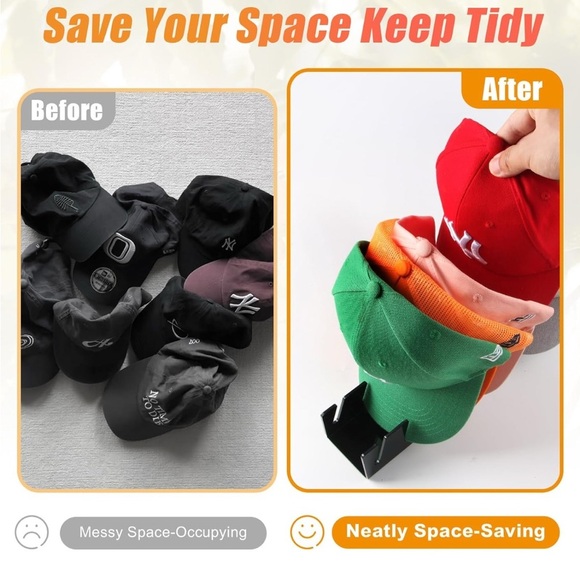 Hat Stand for Baseball Caps, 2 Pcs No Install Acrylic (058) - Picture 3 of 4